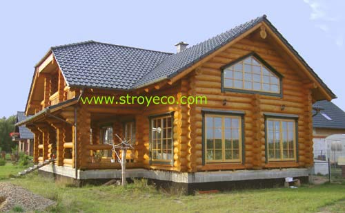  Деревянный дом  проекта D250 , ручная рубка в русском стиле. Фото 1