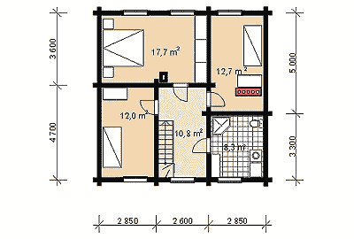 The project of  house D145.  First  floor plan.