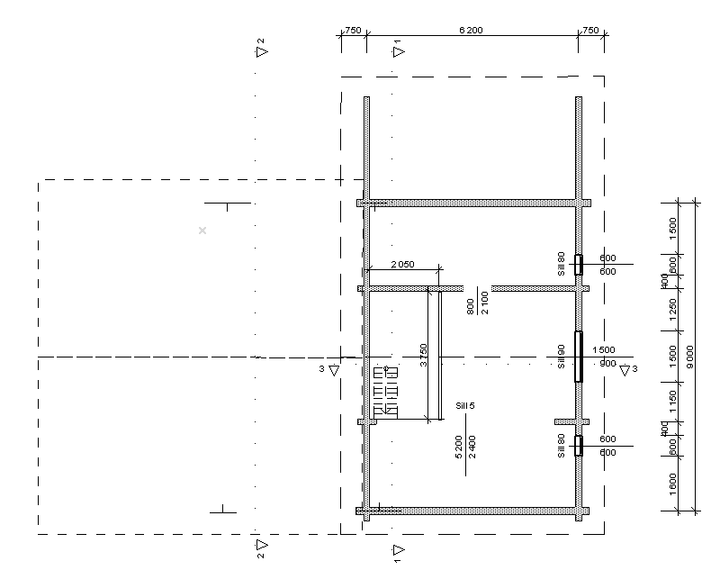 The project of lafet house D185.  First  floor plan.